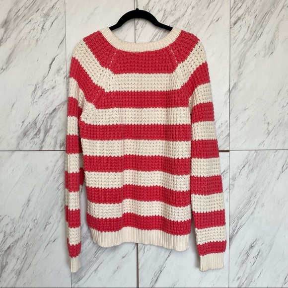 3/$60 Joe Fresh Chunky Knit Coral Stripe Sweater SZ XL - Picture 5 of 5